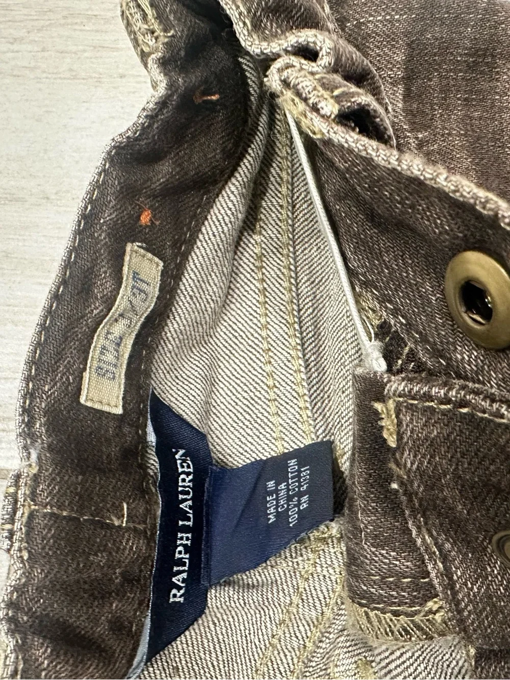 Ralph Lauren Girls 3T Distressed Brown Denim Blazer Jacket + Flare Jeans
